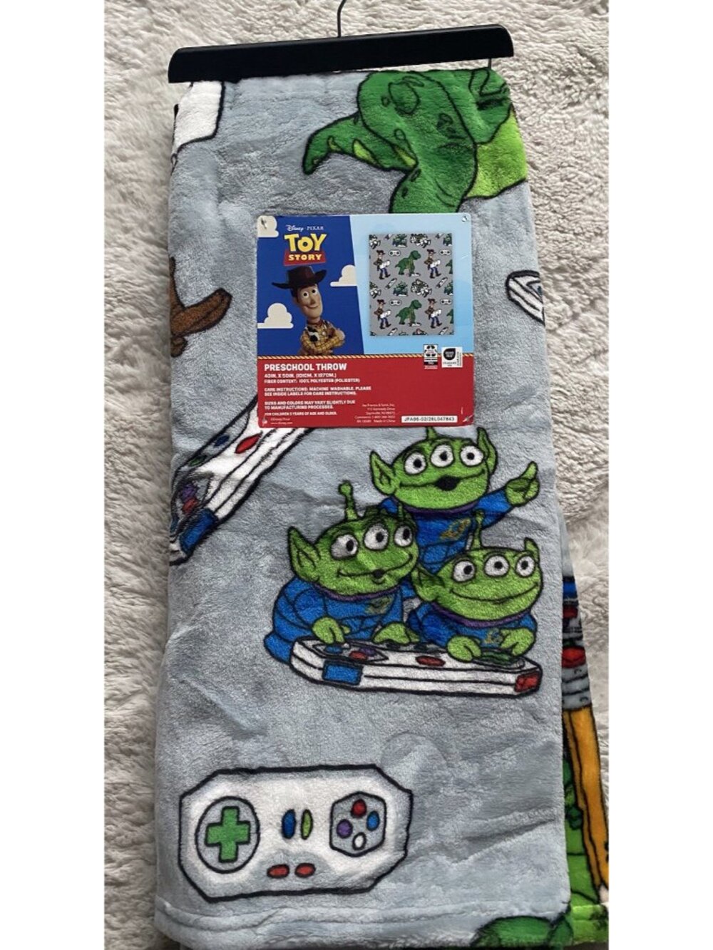 Disney Toy Story Preschool Throw Blanket 40" X 50"‎ Woody Buzz Aliens Rex NEW